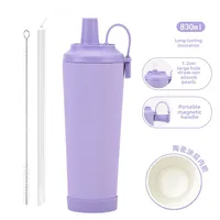 The New 830ml Ceramic Coating Liner Stainless Steel Suction Tube Cup Can Absorb Pearl Portable Magnetic Handle Thermos Cup sku image 16