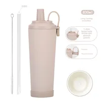 The New 830ml Ceramic Coating Liner Stainless Steel Suction Tube Cup Can Absorb Pearl Portable Magnetic Handle Thermos Cup sku image 17