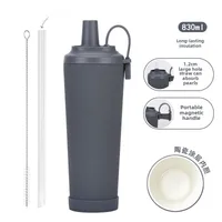 The New 830ml Ceramic Coating Liner Stainless Steel Suction Tube Cup Can Absorb Pearl Portable Magnetic Handle Thermos Cup sku image 20