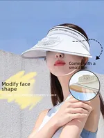 Summer New Fan Hat Sunshade Sunscreen Usb Charging Face-covering Women's Outdoor Empty Top Large Eaves Sun Hat Spot main image 3