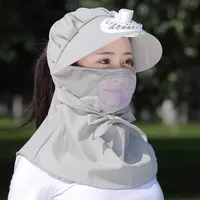 Sun Hat Women's Face Cover With Fan Summer Electric Car Riding Big Riding Neck Protection Driving Sun Hat sku image 5