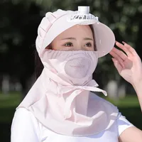 Sun Hat Women's Face Cover With Fan Summer Electric Car Riding Big Riding Neck Protection Driving Sun Hat sku image 9
