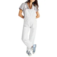 Women's New Fashion Solid Color All-match Loose Tooling Denim Strap Leg Trousers Women main image 5