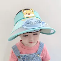 Children's Hat With Fan Summer Outdoor Anti-UV Air Top Hat Sunshade Sun Hat For Boys And Girls sku image 4