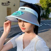 Rechargeable Fan Sun Hat Women's Summer Outdoor Travel Anti-UV Large Rim Sunshade Empty Top Sunscreen Hat main image 4