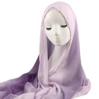 Live  Gradient Pearl Chiffon Stitched Metal Bead Chain Long Scarf Hui Scarf Malay Middle East Headscarf main image 5