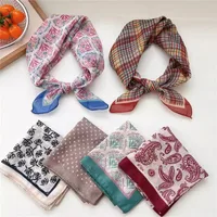 New Style Vintage Floral Small Square Scarf Women's  New Style Cotton And Linen Headscarf Hair Belt Strap Decorative Scarf All-match Scarf main image 1