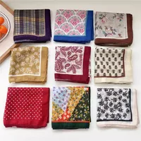 New Style Vintage Floral Small Square Scarf Women's  New Style Cotton And Linen Headscarf Hair Belt Strap Decorative Scarf All-match Scarf main image 2