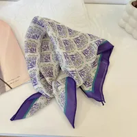 New Style Vintage Floral Small Square Scarf Women's  New Style Cotton And Linen Headscarf Hair Belt Strap Decorative Scarf All-match Scarf sku image 2