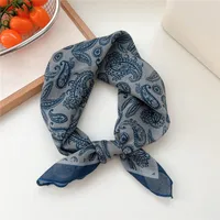 New Style Vintage Floral Small Square Scarf Women's  New Style Cotton And Linen Headscarf Hair Belt Strap Decorative Scarf All-match Scarf sku image 13
