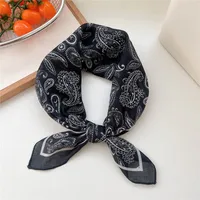 New Style Vintage Floral Small Square Scarf Women's  New Style Cotton And Linen Headscarf Hair Belt Strap Decorative Scarf All-match Scarf sku image 15