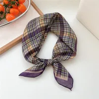 New Style Vintage Floral Small Square Scarf Women's  New Style Cotton And Linen Headscarf Hair Belt Strap Decorative Scarf All-match Scarf sku image 24