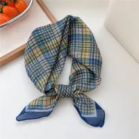 New Style Vintage Floral Small Square Scarf Women's  New Style Cotton And Linen Headscarf Hair Belt Strap Decorative Scarf All-match Scarf sku image 25
