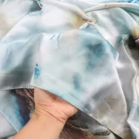 Hot Sale Silk Printed Turban Ethnic Shawl High Grade Marble Printed Ethnic Scarf Shawl main image 3