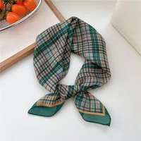 New Style Vintage Floral Small Square Scarf Women's  New Style Cotton And Linen Headscarf Hair Belt Strap Decorative Scarf All-match Scarf sku image 26