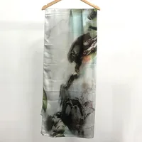 Hot Sale Silk Printed Turban Ethnic Shawl High Grade Marble Printed Ethnic Scarf Shawl main image 4