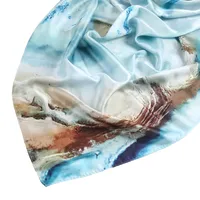 Hot Sale Silk Printed Turban Ethnic Shawl High Grade Marble Printed Ethnic Scarf Shawl main image 5