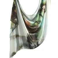 Hot Sale Silk Printed Turban Ethnic Shawl High Grade Marble Printed Ethnic Scarf Shawl sku image 3