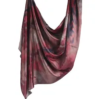 Hot Sale Silk Printed Turban Ethnic Shawl High Grade Marble Printed Ethnic Scarf Shawl sku image 7