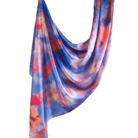 Hot Sale Silk Printed Turban Ethnic Shawl High Grade Marble Printed Ethnic Scarf Shawl sku image 11