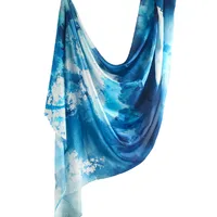 Hot Sale Silk Printed Turban Ethnic Shawl High Grade Marble Printed Ethnic Scarf Shawl sku image 12