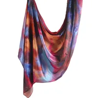Hot Sale Silk Printed Turban Ethnic Shawl High Grade Marble Printed Ethnic Scarf Shawl sku image 13