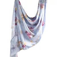 Hot Sale Silk Printed Turban Ethnic Shawl High Grade Marble Printed Ethnic Scarf Shawl sku image 14