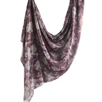 Hot Sale Silk Printed Turban Ethnic Shawl High Grade Marble Printed Ethnic Scarf Shawl sku image 15