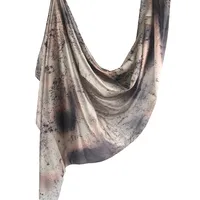 Hot Sale Silk Printed Turban Ethnic Shawl High Grade Marble Printed Ethnic Scarf Shawl sku image 21