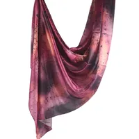 Hot Sale Silk Printed Turban Ethnic Shawl High Grade Marble Printed Ethnic Scarf Shawl sku image 22