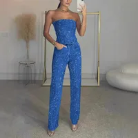 Independent Station  Sexy Shining Vest Diamond Pants Suit Two-piece Set For Women sku image 15