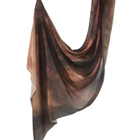 Hot Sale Silk Printed Turban Ethnic Shawl High Grade Marble Printed Ethnic Scarf Shawl sku image 30