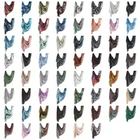 New Watercolor Series Satin Polyester Cotton Shawl Printed Scarf Ethnic Scarf Women Scarf 180*80 main image 5