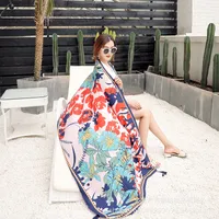 Autumn And Winter New Bohemian Ethnic Style Tassel Cotton And Linen Scarf Women's Travel Sunscreen Shawl sku image 2