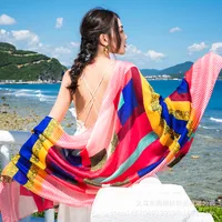 Autumn And Winter New Bohemian Ethnic Style Tassel Cotton And Linen Scarf Women's Travel Sunscreen Shawl sku image 8
