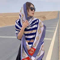 Autumn And Winter New Bohemian Ethnic Style Tassel Cotton And Linen Scarf Women's Travel Sunscreen Shawl sku image 9
