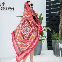 Autumn And Winter New Bohemian Ethnic Style Tassel Cotton And Linen Scarf Women's Travel Sunscreen Shawl sku image 10