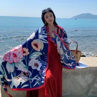 Autumn And Winter New Bohemian Ethnic Style Tassel Cotton And Linen Scarf Women's Travel Sunscreen Shawl sku image 27