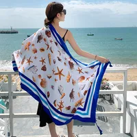 Autumn And Winter New Bohemian Ethnic Style Tassel Cotton And Linen Scarf Women's Travel Sunscreen Shawl sku image 37