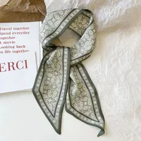 French Style Cashew Flower Vintage Ribbon Pony Tail Bow Woven Hair Belt Bag Handle Tie Bag Gift Box Small Silk Scarf main image 3