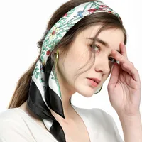 Imitation Silk 70 Small Square Versatile Spring And Autumn Thin Fashion Summer Silk Scarf Ribbon Scarf Wholesale High Sense Scarf main image 3
