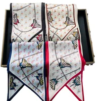 Wind Explosion Oblique Ribbon  OL Imitation Silk Plaid Long Scarf Scarf Factory Wholesale main image 4