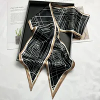 Wind Explosion Oblique Ribbon  OL Imitation Silk Plaid Long Scarf Scarf Factory Wholesale sku image 36