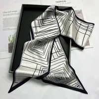 Wind Explosion Oblique Ribbon  OL Imitation Silk Plaid Long Scarf Scarf Factory Wholesale sku image 40