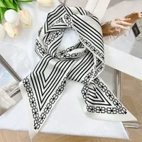 Wind Explosion Oblique Ribbon  OL Imitation Silk Plaid Long Scarf Scarf Factory Wholesale sku image 5