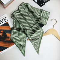 Wind Explosion Oblique Ribbon  OL Imitation Silk Plaid Long Scarf Scarf Factory Wholesale sku image 7