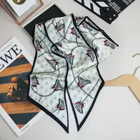 Wind Explosion Oblique Ribbon  OL Imitation Silk Plaid Long Scarf Scarf Factory Wholesale sku image 8