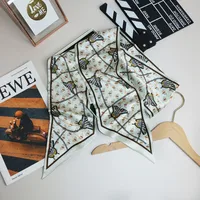 Wind Explosion Oblique Ribbon  OL Imitation Silk Plaid Long Scarf Scarf Factory Wholesale sku image 9
