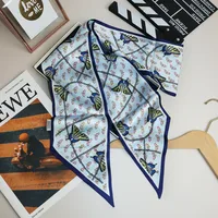 Wind Explosion Oblique Ribbon  OL Imitation Silk Plaid Long Scarf Scarf Factory Wholesale sku image 10