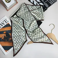 Wind Explosion Oblique Ribbon  OL Imitation Silk Plaid Long Scarf Scarf Factory Wholesale sku image 13